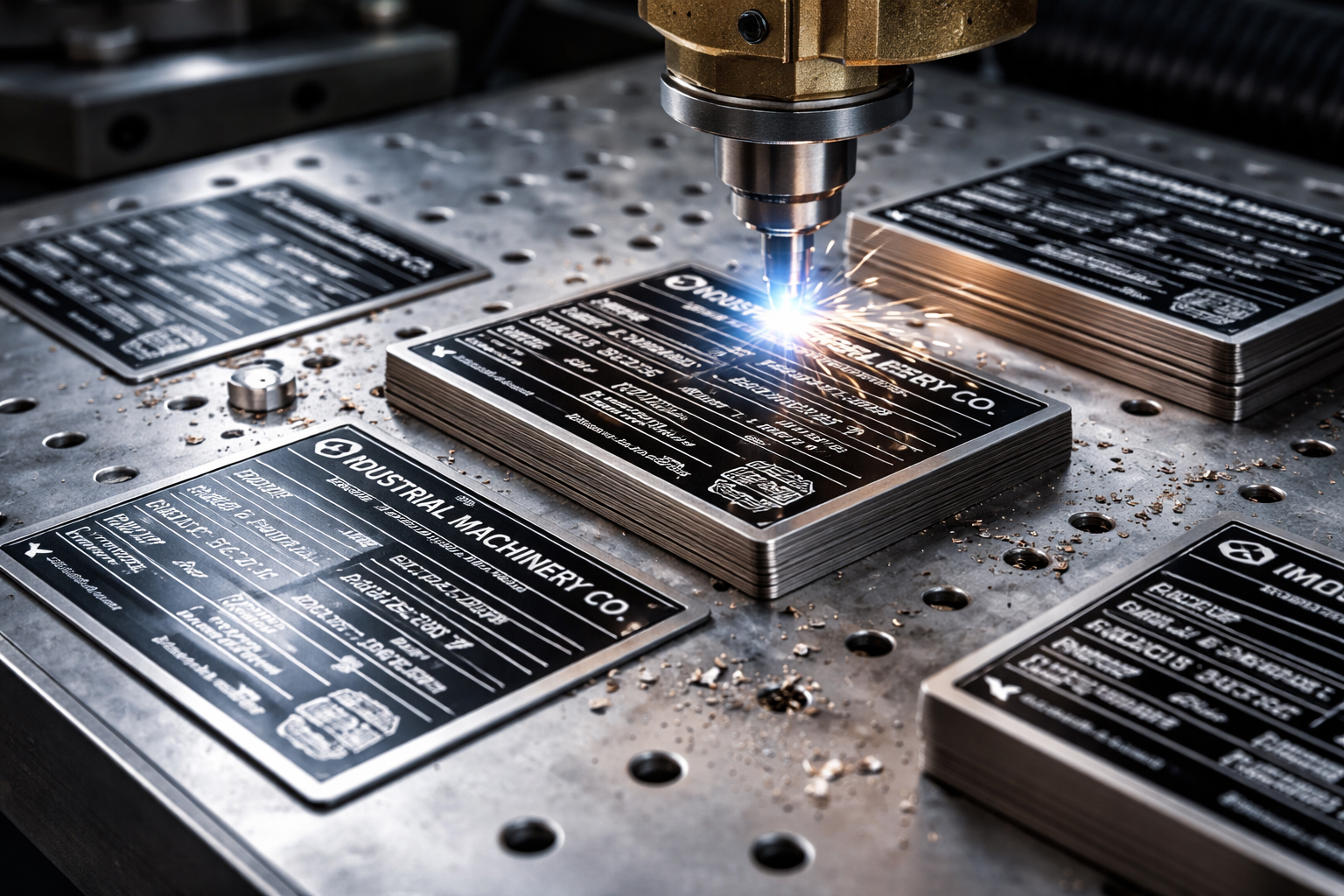 Industrial engraved metal data plate UK 1