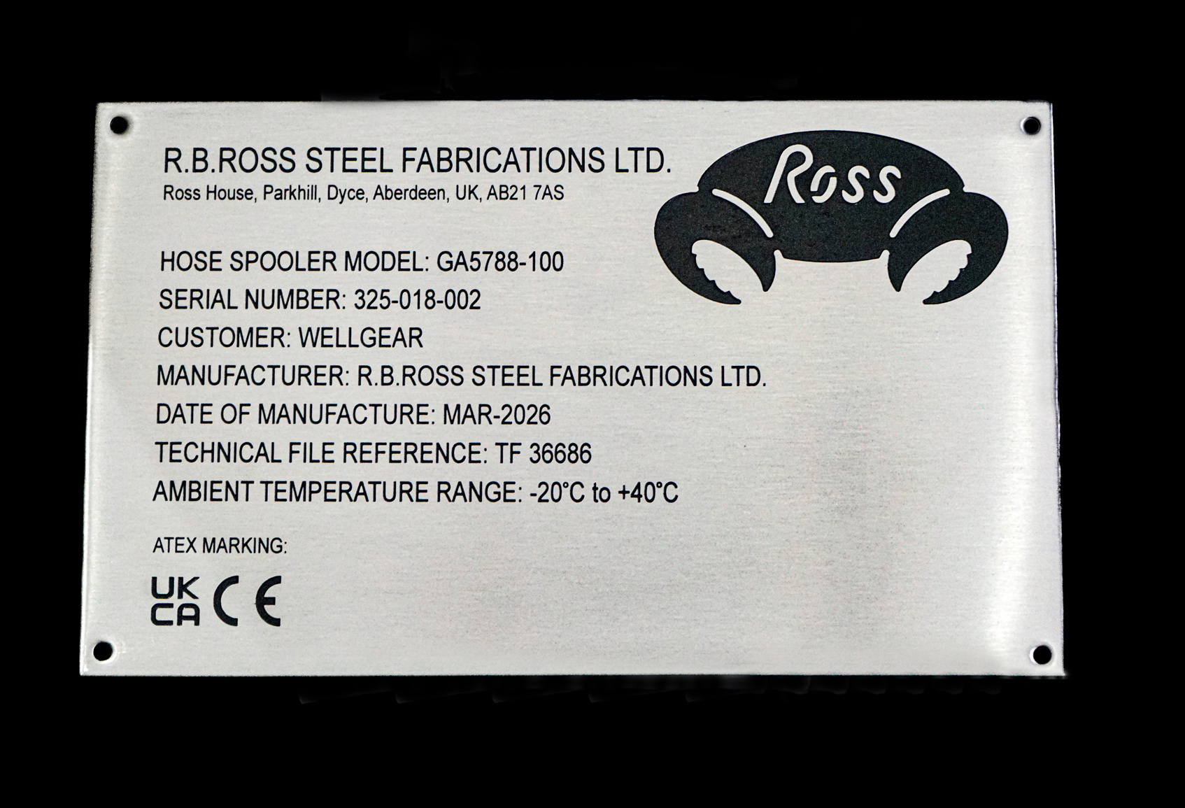Industrial Metal Data Plates