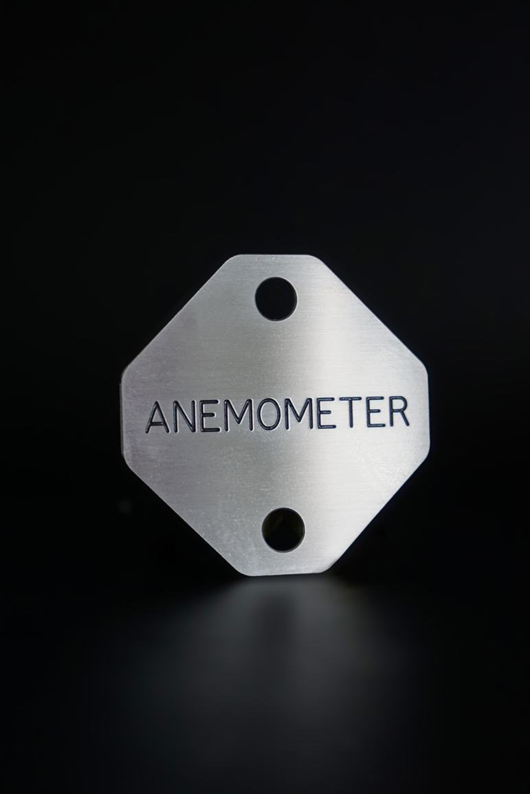 Industrial engraved metal data plate UK 13